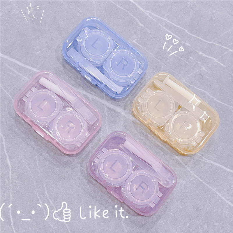 Simple portable mini contact lens case replacement box storage box beauty contact double box small stick tweezers wholesale 113 Simple portable mini contact lens case replacement box storage box beauty contact double box small stick tweezers wholesale 113
