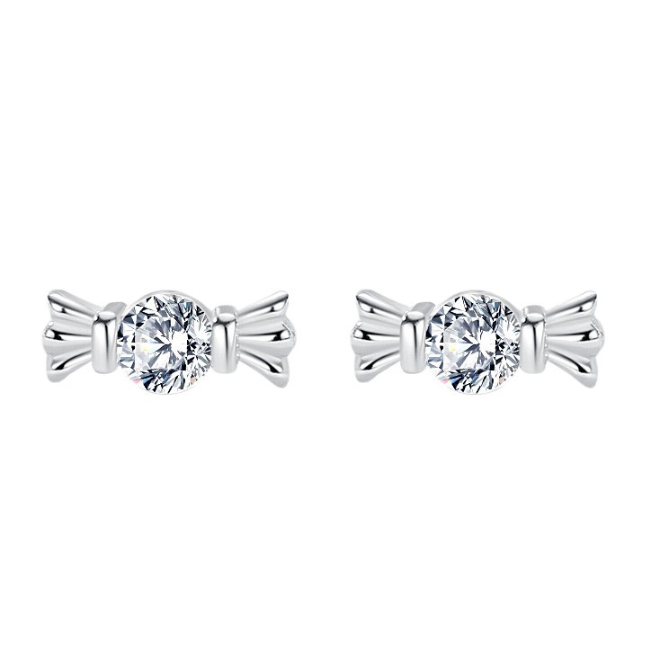 S925 plata esterlina candy stud pendientes personalidad de la moda pendientes japoneses y coreanos temperamento coreano simple arco galvanizado oro rosa