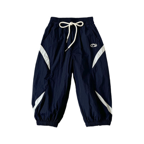 Boys pull-up trousers 2025 summer new thin anti-mosquito pants loose casual children's fashionable versatile trousers