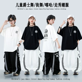 街舞儿童bboy洋气男童装套装hiphop小学生运动会班服六一演出服