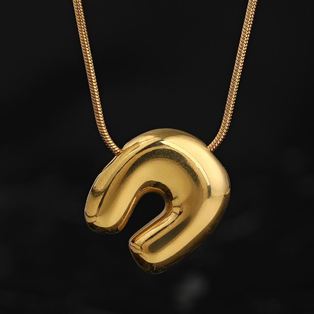 Colgante único venta cruzada de burbujas de fundición 26 collares de letras inglesas accesorios colgante DIY joyas de acero inoxidable