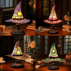 クロスボーダー新ウィッチハットランプウィッチハットランプ LED ランプハロウィン装飾樹脂照明装飾品