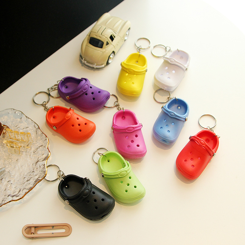 Factory direct mini hole shoes keychain pendant slippers small shoes accessories backpack hanging accessories temu cross-border Factory direct mini hole shoes keychain pendant slippers small shoes accessories backpack hanging accessories temu cross-border