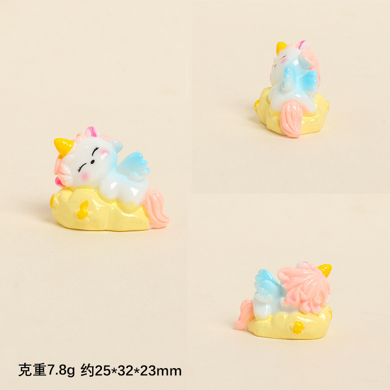 かわいい樹脂ユニコーンクラウドかわいい diy ジュエリーアクセサリーキーホルダーアクセサリーデスクトップ車の装飾品|undefined