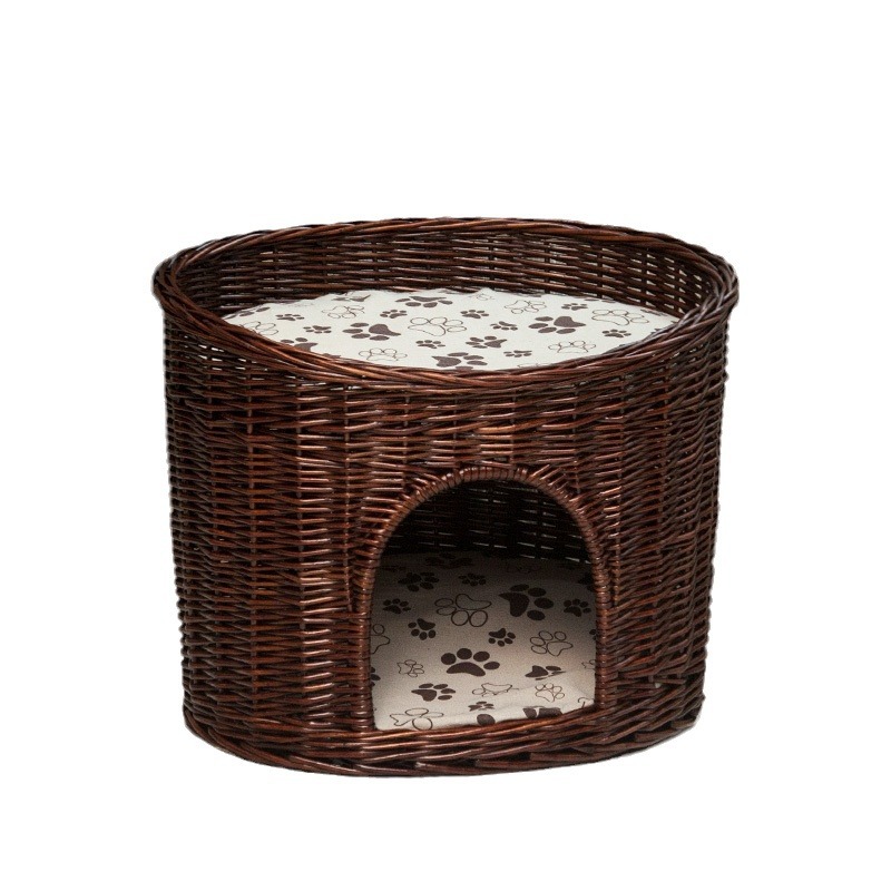 Nido de ratas, nido de ratas, nido de perros de tejido de sauce, nido de mascotas de verano, nido de mascotas de cuatro estaciones, nido desmontable para perros pequeños, VIP