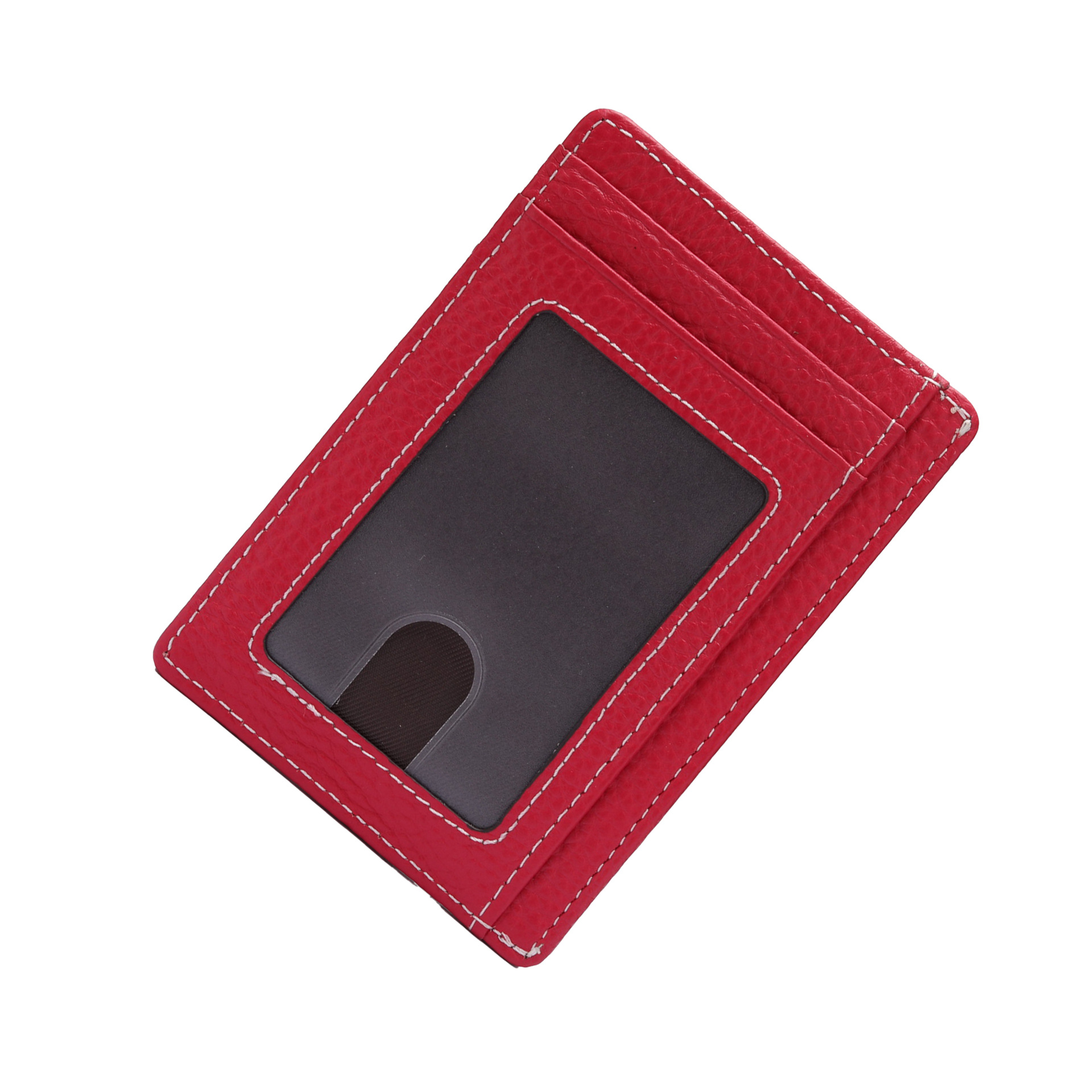 Amazon One Piece Multi-Function ID Bag RFID ultra-delgado anti-robo tarjeta de deslizamiento bolsa de tarjeta de cuero estampado de litchi