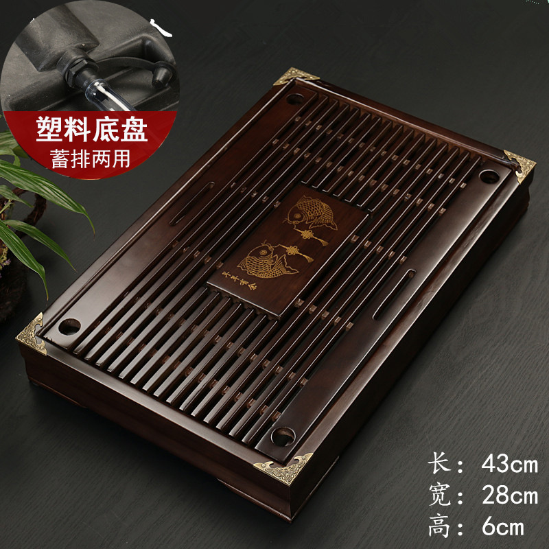 原木实木茶台茶具茶盘实木功夫家用茶海抽屉式排水茶池简约格调|undefined