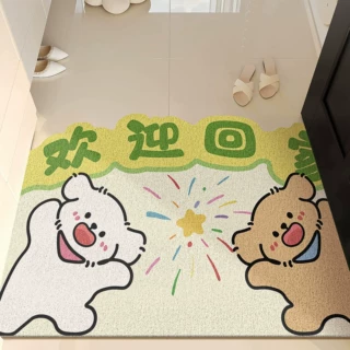 多巴胺小狗门口地垫入户门垫家用丝圈防滑免洗脚垫子入门玄关地毯