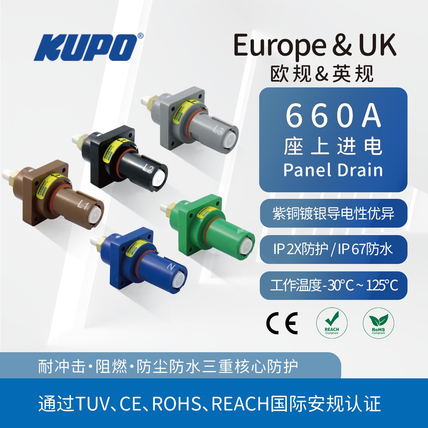 CE 660A大电流单芯工业快速连接器配电系统通配P3 ITT Powersafe