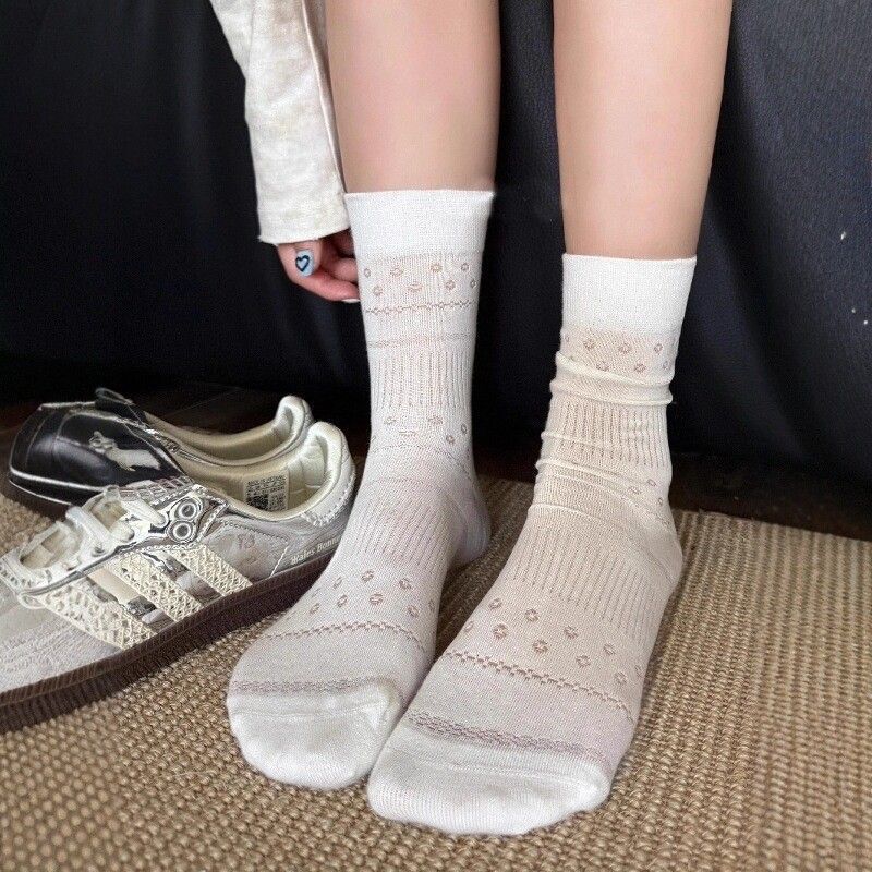 Mesh Socks for Girls, Summer Thin Japanese Style Mid-Tube Ballet Style Dongdaemun Hollow Mesh Slouch Socks Mesh Socks for Girls, Summer Thin Japanese Style Mid-Tube Ballet Style Dongdaemun Hollow Mesh Slouch Socks