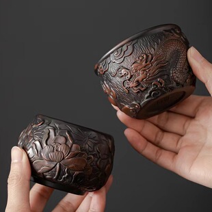 Purple Pottery Tea Tasting Cup Master Cup Purple Clay Tea Cup Kung Fu Tea Set Single Cup Large Tea Bowl Tea Holder Tea Table Ornaments Gifts