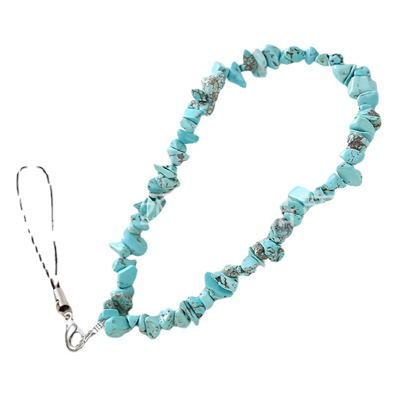 Europa y América transfronteriza nueva cadena de teléfono móvil de grava cadena de teléfono móvil cáscara del teléfono móvil aplicable piedra natural joyería de cristal honda