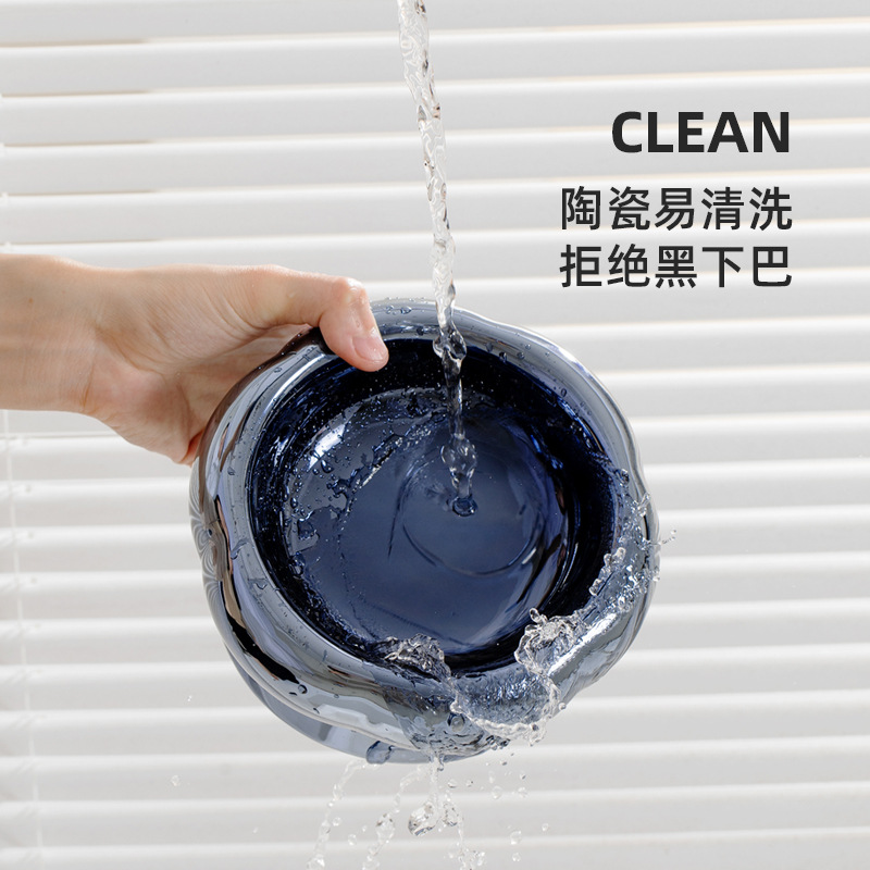 Tazón de gato de cerámica de lujo ligero protección de la pierna alta columna cervical tazón de comida para gatos gato perro gato cuenca tazón para beber tazón de cerámica para mascotas