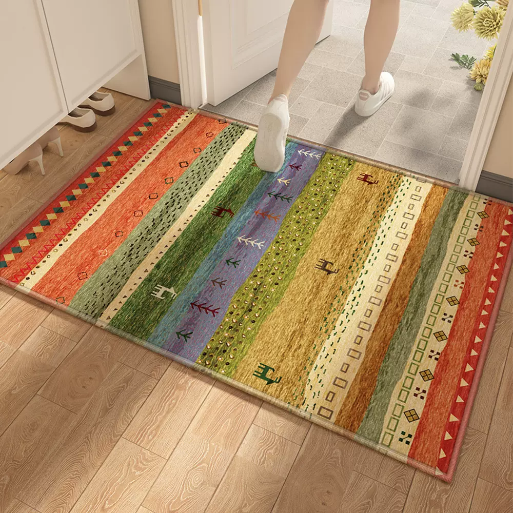 美式复古入户门地垫家用玄关进门除尘耐脏脚垫大门口吸水防滑地毯