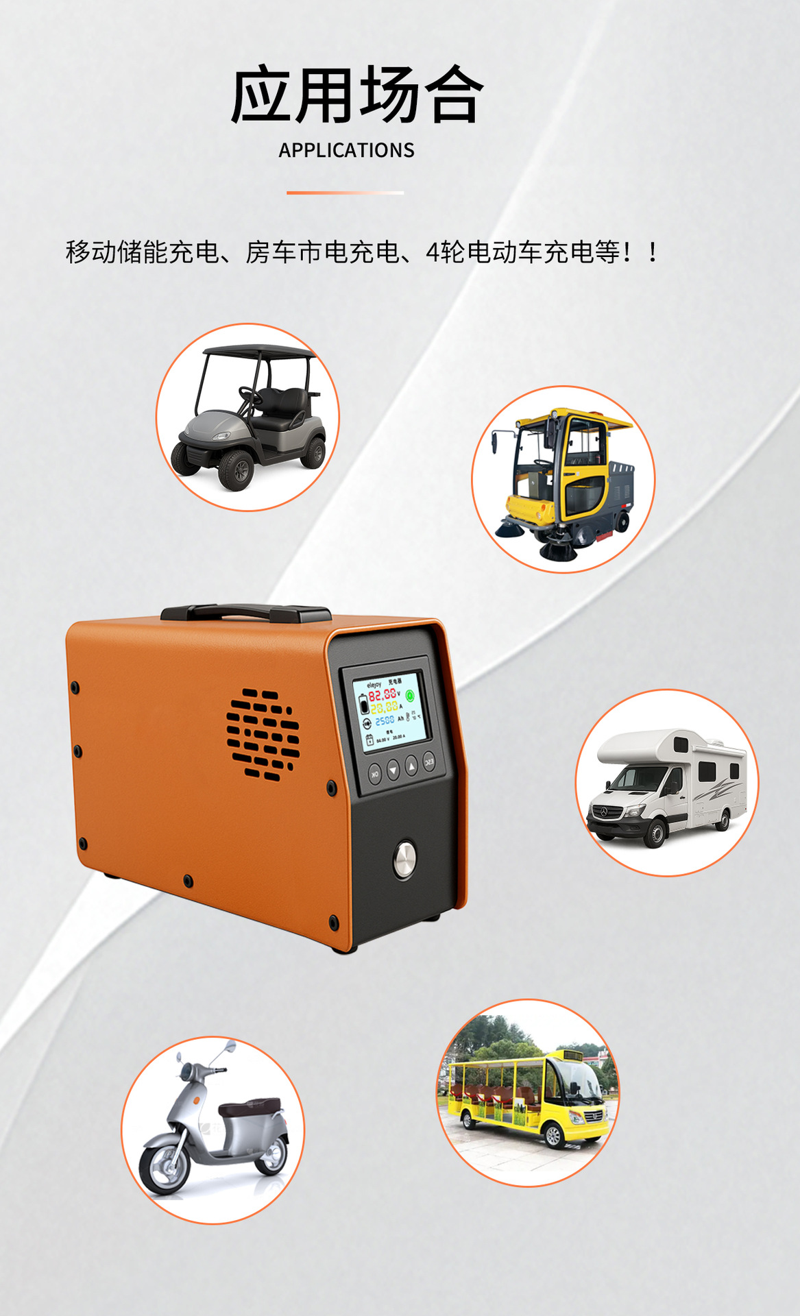 华为大炮充电器 72V20A 快充神器  智能可调 适用于电摩/电动汽车/三轮车、可调电压电流、智能快充、充满自停、多重保护