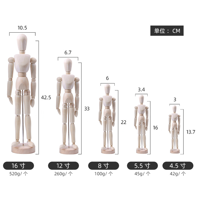 Dibujos Animados boceto arte especial marioneta flexible humanoide hombre de madera pintura modelo suministros al por mayor