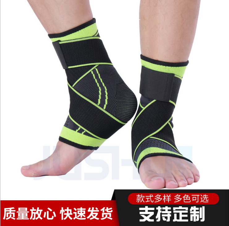 Tobillera y rodillera de compresión elástica de nailon transpirable para baloncesto ciclismo y prevención de esguinces