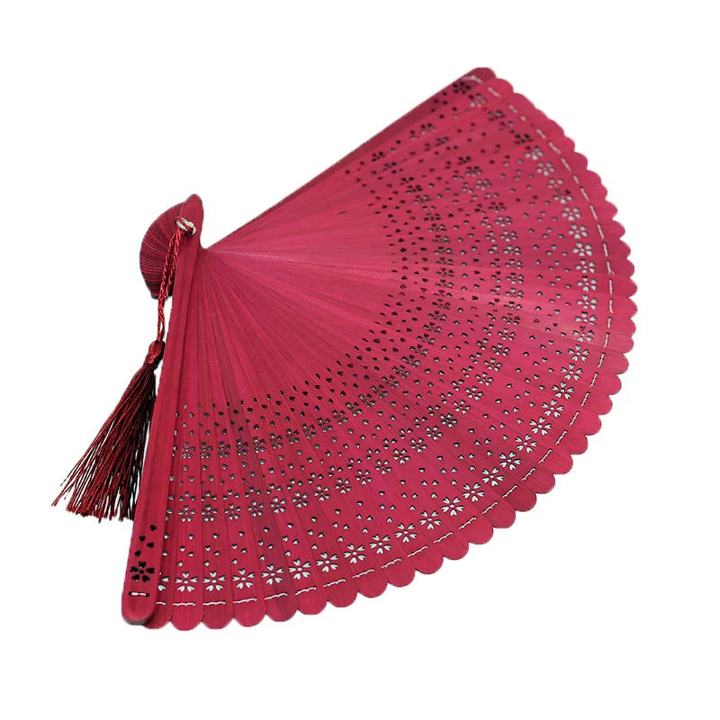 Chinese style hollow handmade all bamboo fan children Japanese -style bamboo products craft folding fan carving bamboo fan wholesale