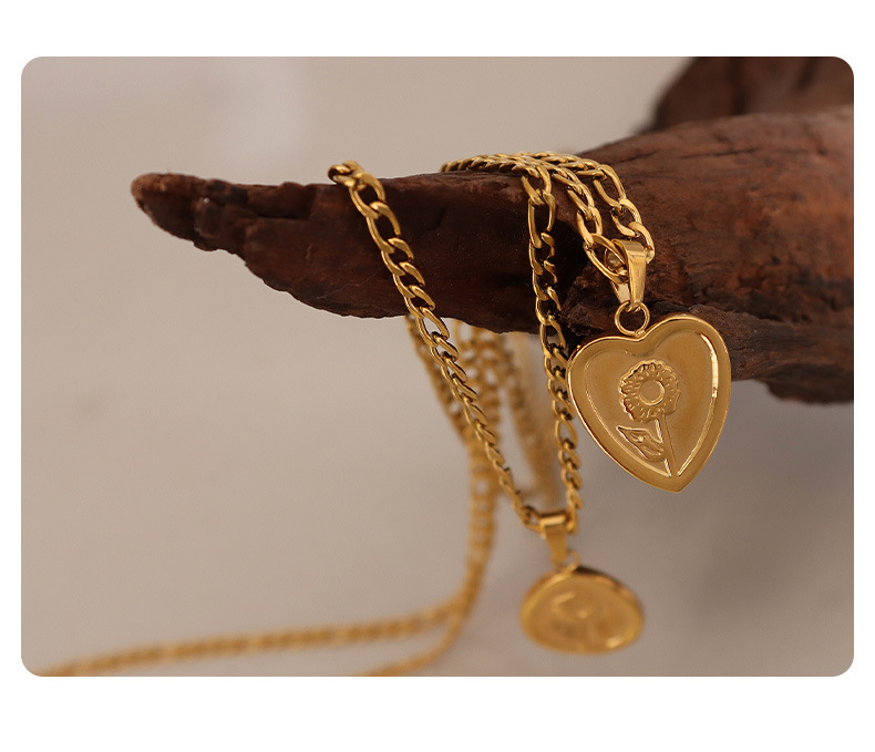 French Style Geometric Titanium Steel Necklace Plating Stainless Steel Necklaces