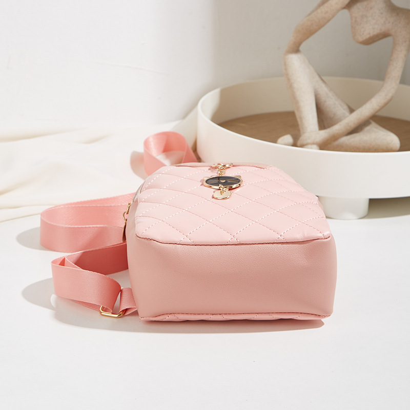 Phone and Cosmetics Storage Bag, Sporty Casual Bag, New Women's Embroidered Icosahedron Waist Bag, Crossbody Bag