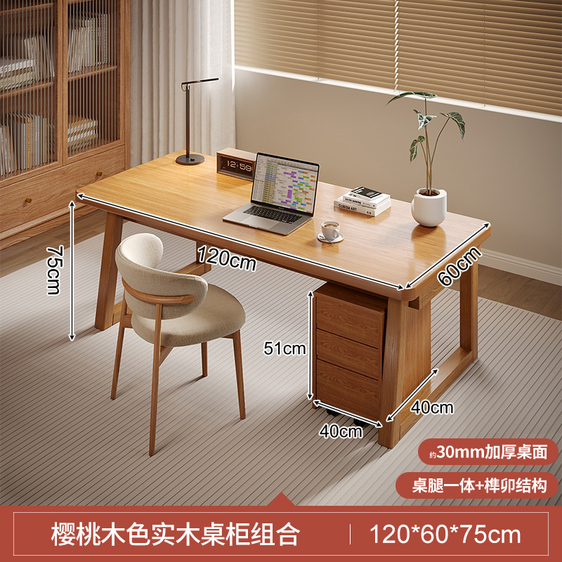 Escritorio de madera sólida para dos personas, escritorio de estudio, escritorio de computadora, escritorio de escritorio