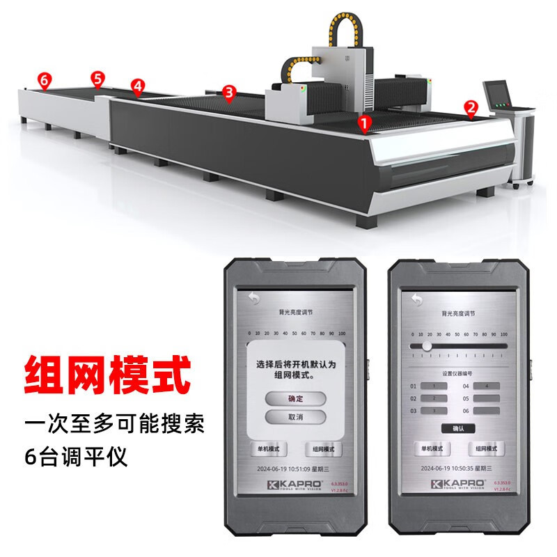 KAPRO Cape Road Instrumento de nivelación de pantalla digital inteligente Instalación y medición de equipos de máquina herramienta Medidor de nivel de alta precisión 396 metros cuadrados