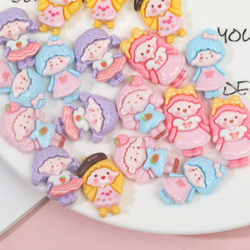 Dibujos animados miniatura moda chica resina accesorios DIY crema pegamento horquilla teléfono móvil Shell agujero zapatos y otros materiales al por mayor