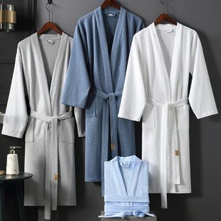 Five Hotel cotton bathrobe men's and women's absorbent adult bathrobe 2024 autumn and winter New nightgown Four Seasons Universal