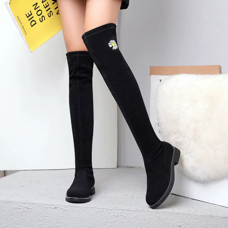 Короткие Сапоги на осень и зиму 2022 Туфли принцессы для учеников начальной школы на флисовой подкладке Сапоги для девочек Высокие сапоги детские сапоги одиночные сапоги