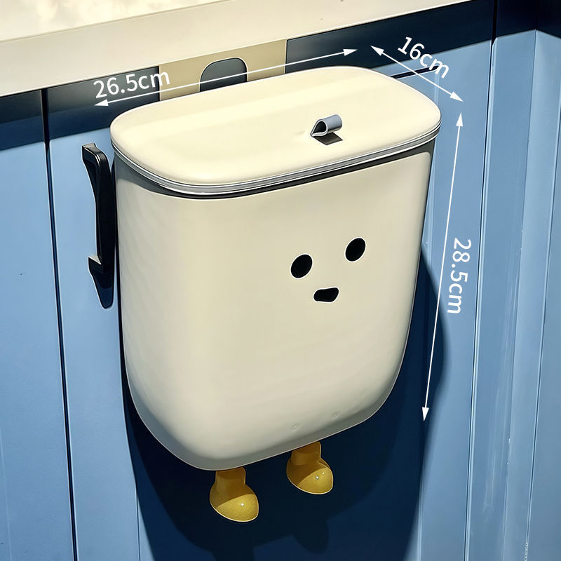 かわいい家庭用キッチンゴミ箱収納バケツパンチングなし壁掛け式腰をかがめないキッチンゴミ箱トイレットペーパーバケツ|undefined