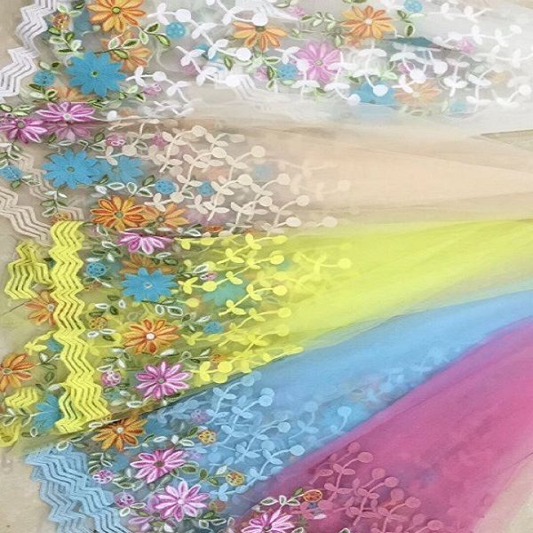 厂家直销 新款毛巾绣花 睫毛婚纱花边蕾丝面料 对位花轮刺绣布料