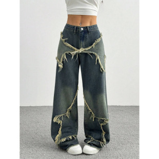 F 54753 Star Frayed Jeans ����ë߅ţ��ѝ�羳���Q���l���u