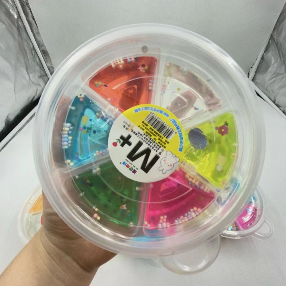 Juguete para niños de barro de cristal de arcilla de color pegamento espumante de 6 colores de descompresión de plastilina DIY de seis rejilla M pegamento al por mayor de seis colores de suministro