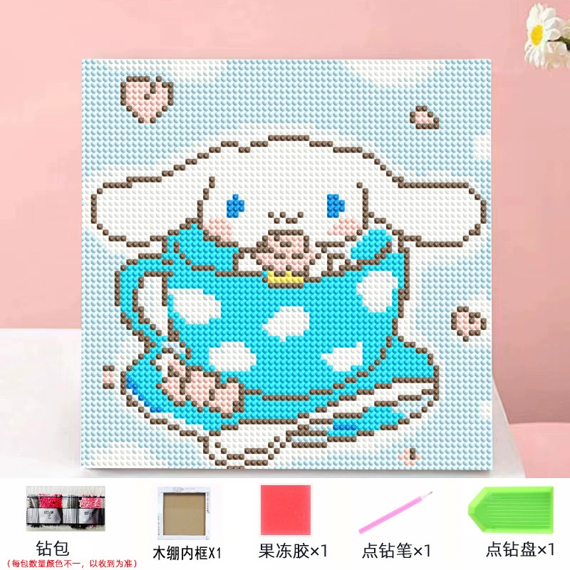 Набор алмазной мозаики DIY Kuromi и мультфильмы 20×20 см, рамка-наклейка, детское творчество
