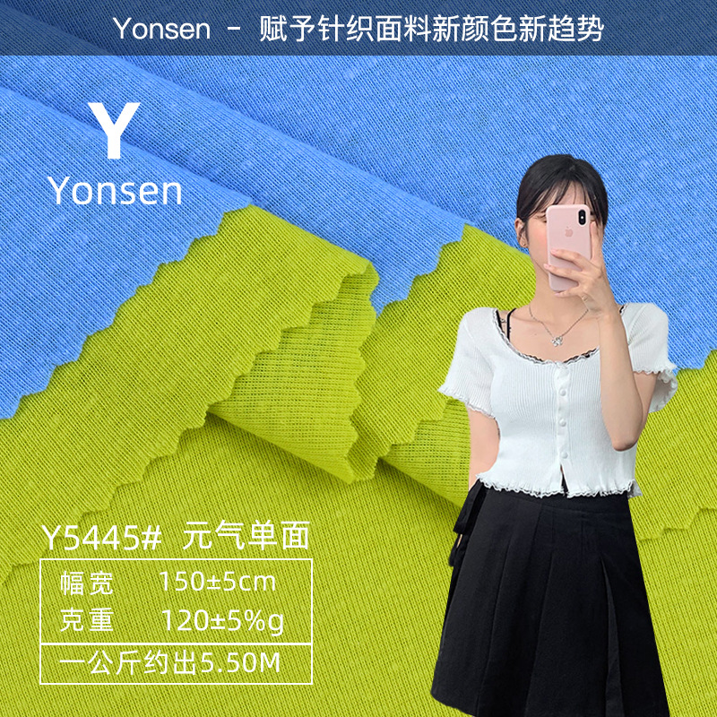 罗纹面料 天丝羊毛针织料 120G天丝羊毛T恤打底高弹1x1螺纹布