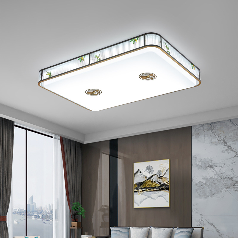 Gran vista jardín de estilo chino sala de estar luz de techo Zen atmósfera de alta gama nuevo dormitorio comedor chino lámpara de cobre 667L