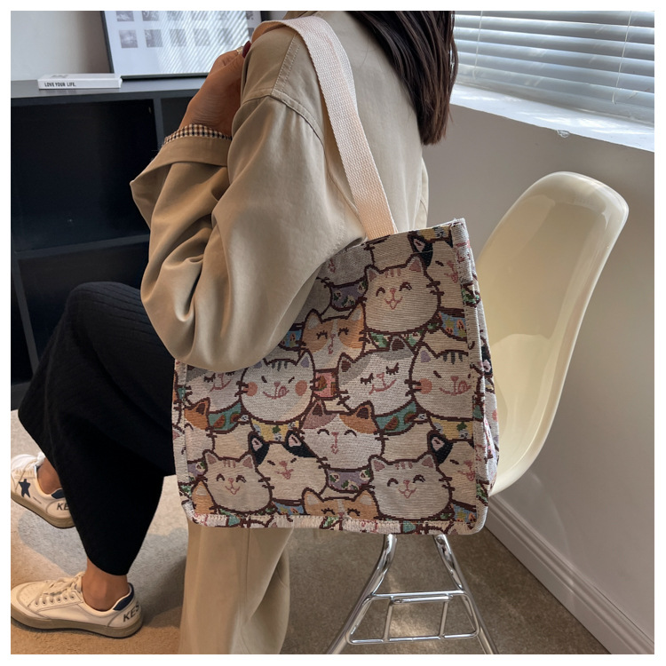 Femmes Toutes Les Saisons Toile Mignon Sac D'épaule display picture 4