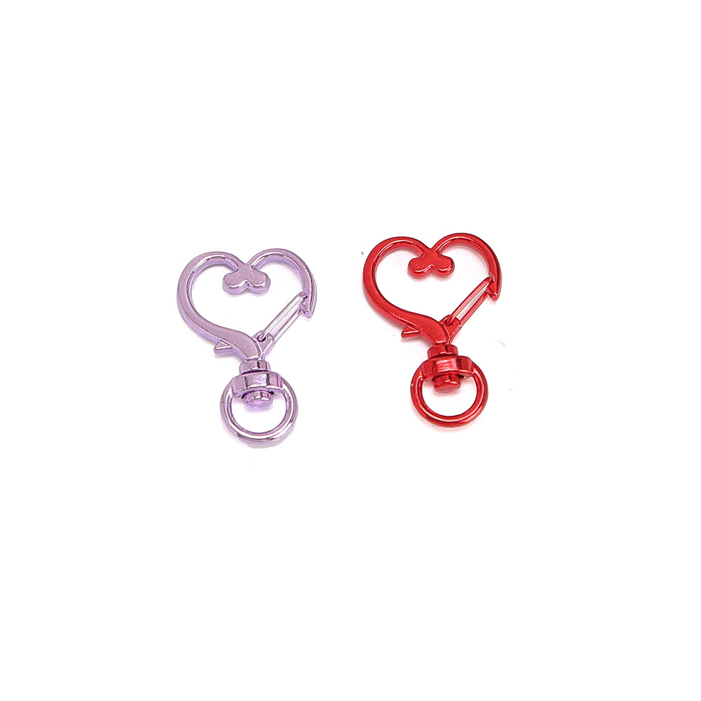 Galvanoplastia rosa púrpura hebilla de forma especial hebilla de estrella de aleación hebilla de amor accesorios de joyería de bricolaje color llavero electroforético