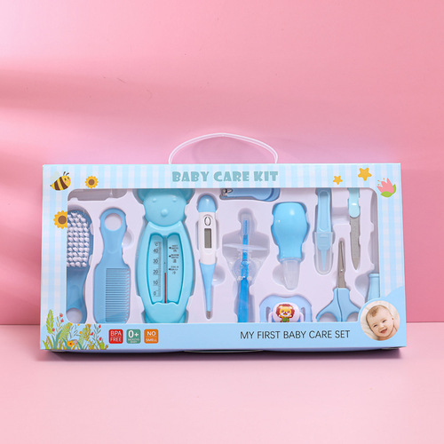 Baby and Maternity Supplies Baby Care Set Nasal Aspirator Medicine Dropper 13-Piece Set Baby Nail Clip Thermometer Combo