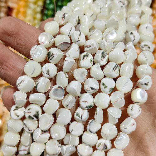 Natural Shell Hoop Conch Beads 8mm Multicolor Random Shaped Unformed Semi-Finished DIY Shell Jewelry Accessories