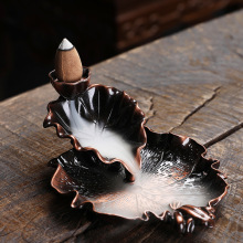 【厂家直发】荷塘倒流香炉仿古莲花荷叶檀香炉香道摆件茶道香薰炉