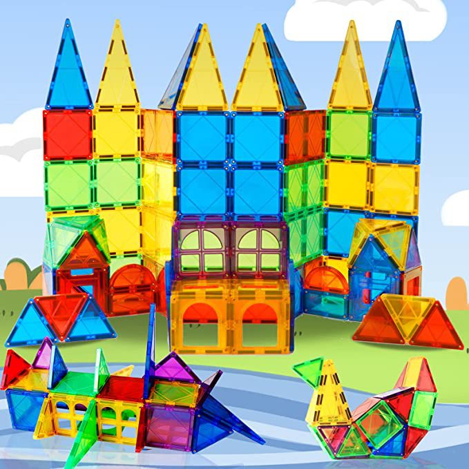 33PCs Amazon Same Color Window Magnetic Piece Building Block Toy Girl and Boy Educational Building Color Crystal Transparent Children