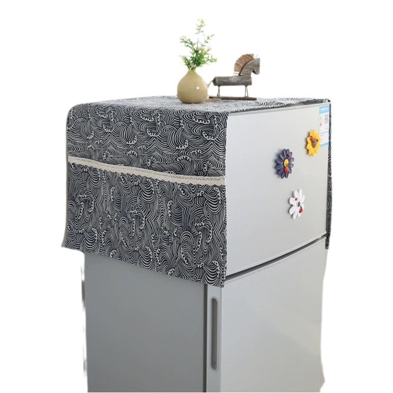 Хлопковый и льняной барабан в японском стиле, чехол для стиральной машины, одно-и двухдверный чехол для холодильника, полотенце, бытовая техника, Пылезащитная Солнцезащитная ткань, трансграничная поставка