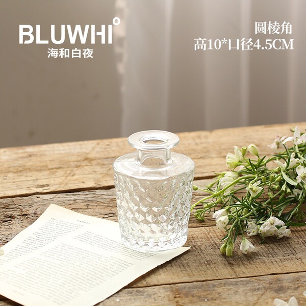 Retro light luxury relief transparent French mini glass vase living…