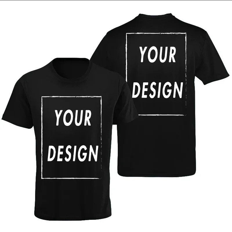 【European Size Cotton T-Shirt】【European Size Cotton T-Shirt】Customize Your Own Logo with Professional Printing on the Front and Back of the T-Shirt