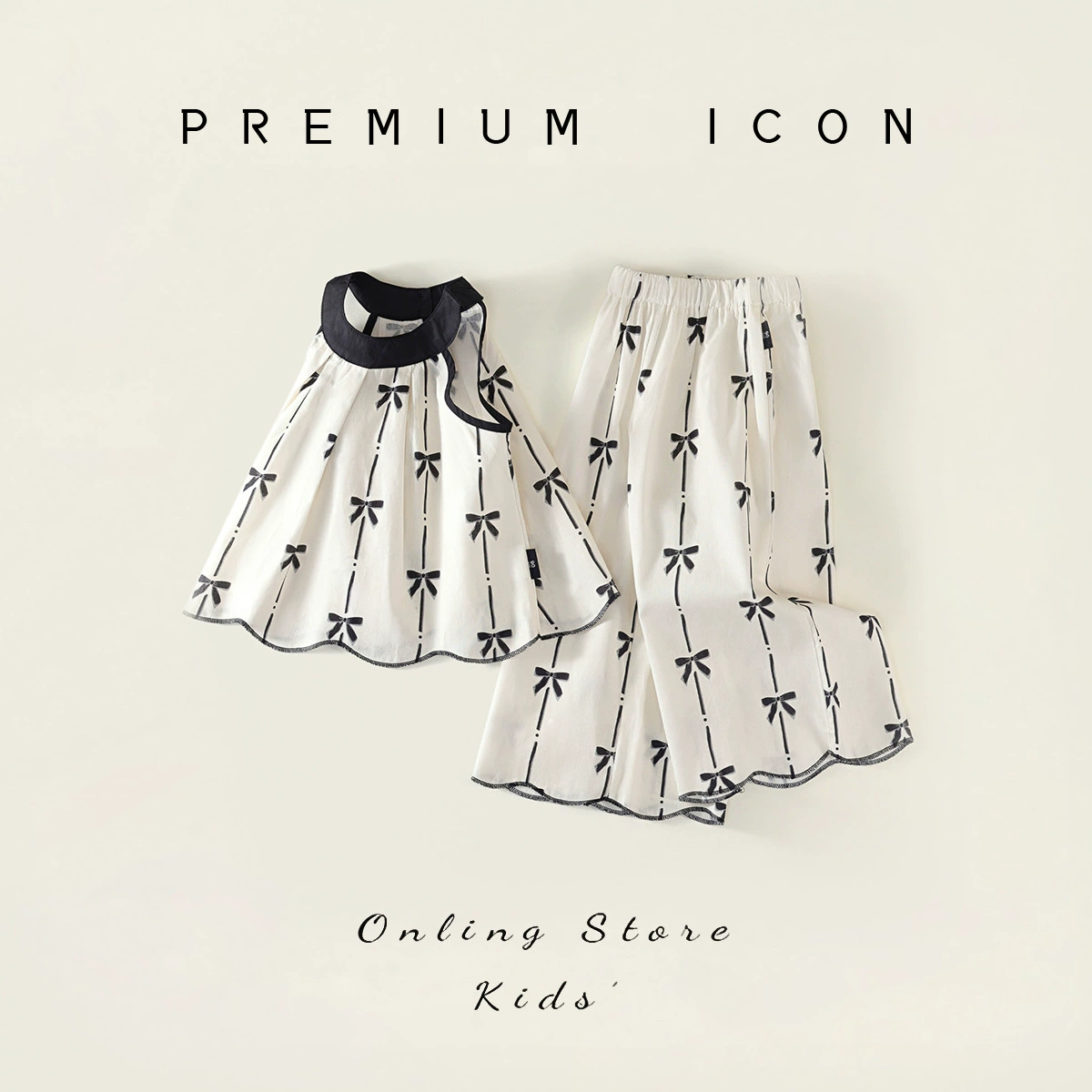 Children's Cotton Summer Set, Designer Two-Piece Outfit, Lightweight Breathable (90–140 cm)
