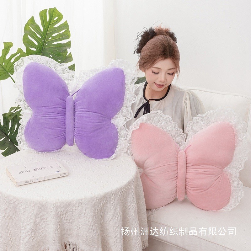 Cojín para Sofá con Lazo de Estilo Crema de Peluche y Algodón PP para Oficina y Auto