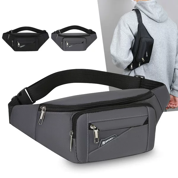 Waist Bag for Men and Women, Versatile Fashionable Chest Bag, Large Capacity, Water-Repellent Cashier Business Bag, Wear-Resistant Sports Shoulder Crossbody Bag