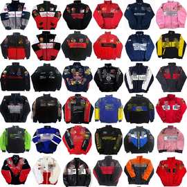 全款F1赛车服f1法拉利夹克刺绣四季款薄复古机车服骑行服棉服外套