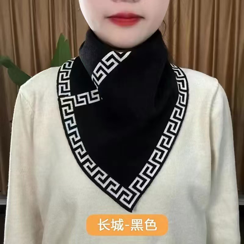 首を囲む新型ファッション2024秋冬の首を保護する韓国版防寒百合首カバー保温気質三角マフラー|undefined